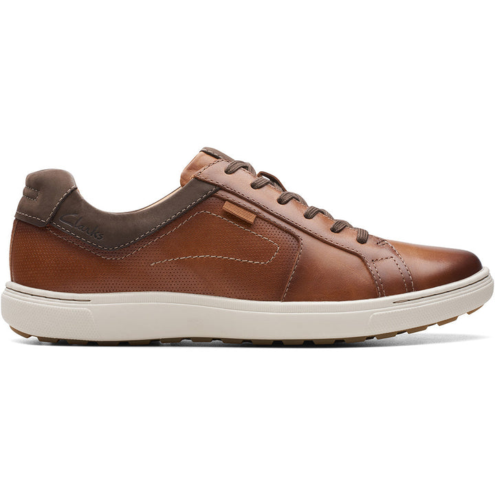 Quarter view Men's Clarks Footwear style name Mapstone Lace in color Tan Leather. Sku: 26176888-M