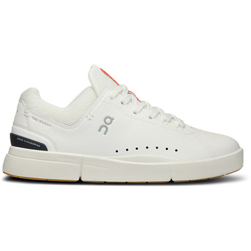 Quarter view Women's On Running Footwear style name The Roger Advantage in color White Spice. Sku: 3WD10652237