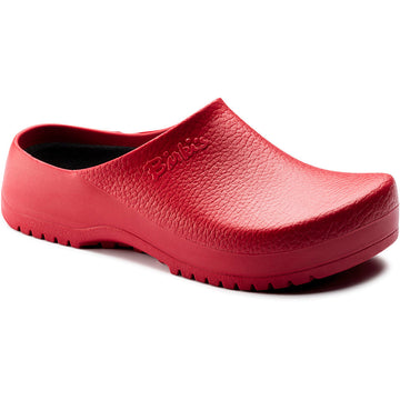 Quarter view Women's Birkenstock Footwear style name Super Birki Regular in color Red. Sku: 68031