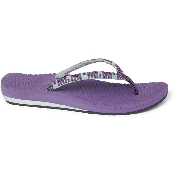 Quarter view Women's Footwear style name Caribbean Skinny Flip Seas in color Purple. SKU: 70445R-540