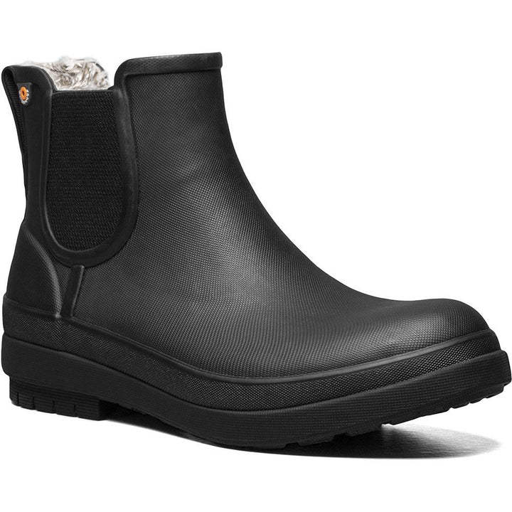 Quarter view Women's Bogs Footwear style name Amanda Plush II Chelsea in color Black. Sku: 72703-001