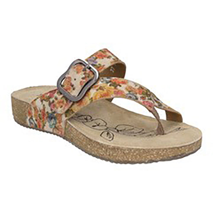 Quarter view Women's Josef Seibel Footwear style name Tonga 77 in color Beige Mult. Sku: 78577-370202