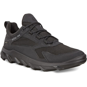 Quarter view Men's ECCO Footwear style name Mx M Low Gore-Tex in color Black/ Black. Sku: 820194-51052