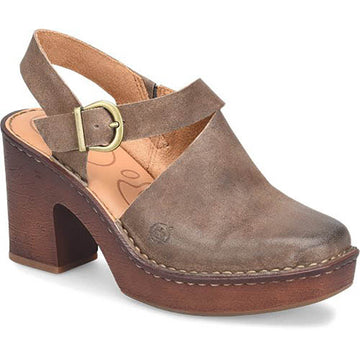 Quarter view Women's Born Footwear style name Devlyn color Taupe. Sku: BR0024817
