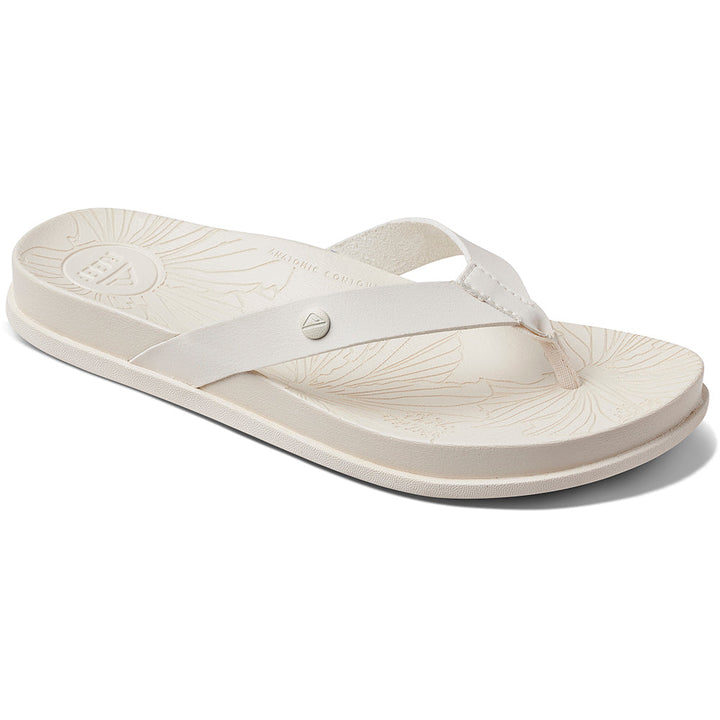 Quarter view Women's Reef Footwear style name Cushion Porta Cruise in color Whispher White. Sku: CJ2813