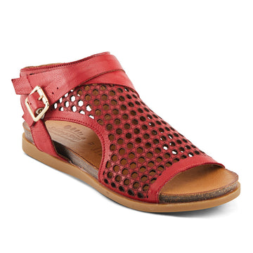 Quarter view Women's Spring Step Footwear style name Covington in color Red. Sku: COVINGTON-RD