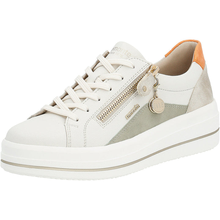 Quarter view Women's Remonte Footwear style name Julika 01 in color Off White. Sku: D1C01-81