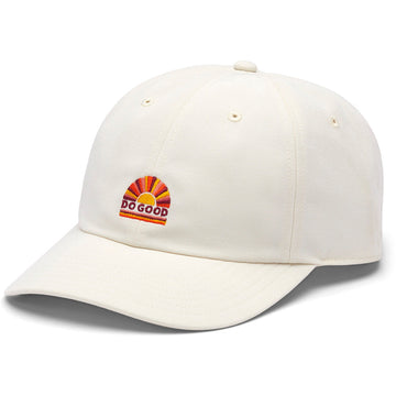 Quarter view Women's Cotopaxi Apparel style name Sunrise Dad Hat in color Bone. Sku: DHS24-BONE