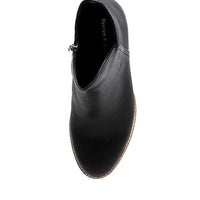 Overhead View Women's Django & Juliette Mockas Boot In Black/ Natural Heel Leather Sku: Dj12670Bblle