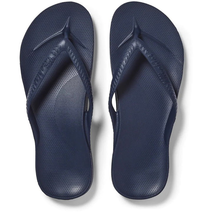 Quarter view Unisex Archies Footwear style name Archies Flip in color Navy. Sku: FLIP-NAVY