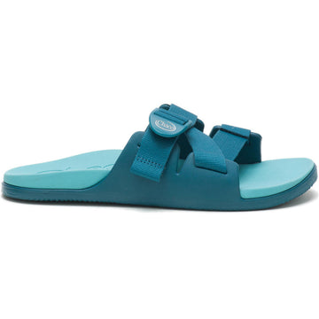 Quarter view Women's Footwear style name Chillos Slide in color Ocean Blue. SKU: JCH109118