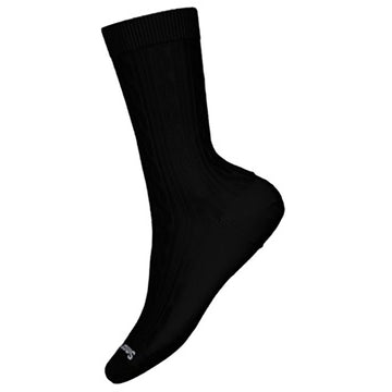 Quarter view Women's Smartwool Sock style name Everday Cable Crew color Black. Sku: SW001830001
