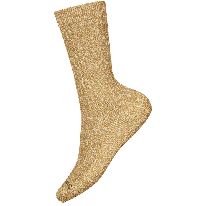Quarter view Women's Smartwool Sock style name Everday Cable Crew in color Honey Gold. Sku: SW001830K11