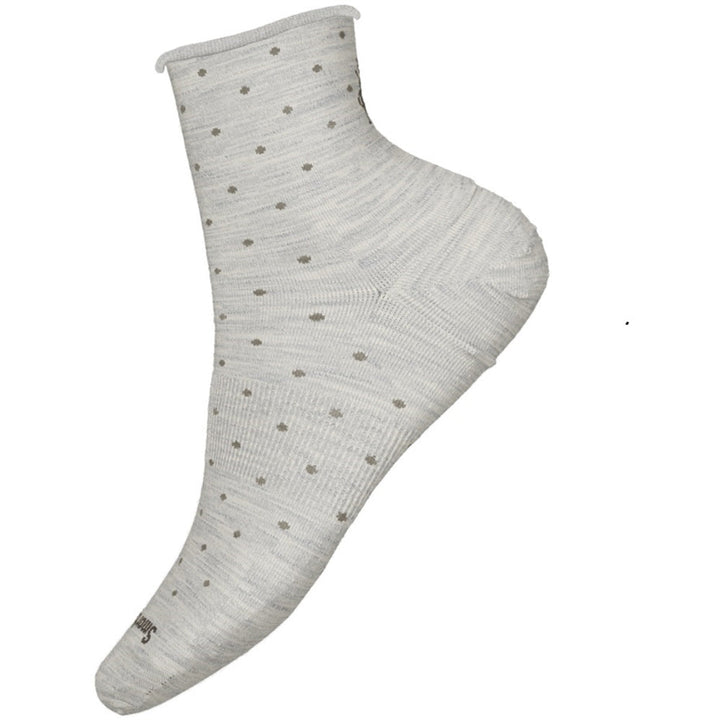 Quarter view Women's Smartwool Sock style name Everyday Classic Dot Ankle in color Ash. Sku: SW001840069