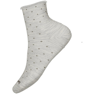Quarter view Women's Smartwool Sock style name Everyday Classic Dot Ankle in color Ash. Sku: SW001840069
