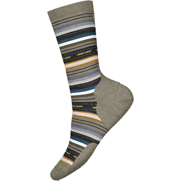 Quarter view Women's Smartwool Sock style name Everyday Margarita Crew in color Fossil. Sku: SW002091880