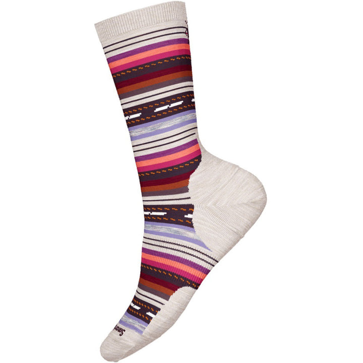 Quarter view Women's Smartwool Sock style name Everyday Margarita Crew in color Moonbeam. Sku: SW002091A81