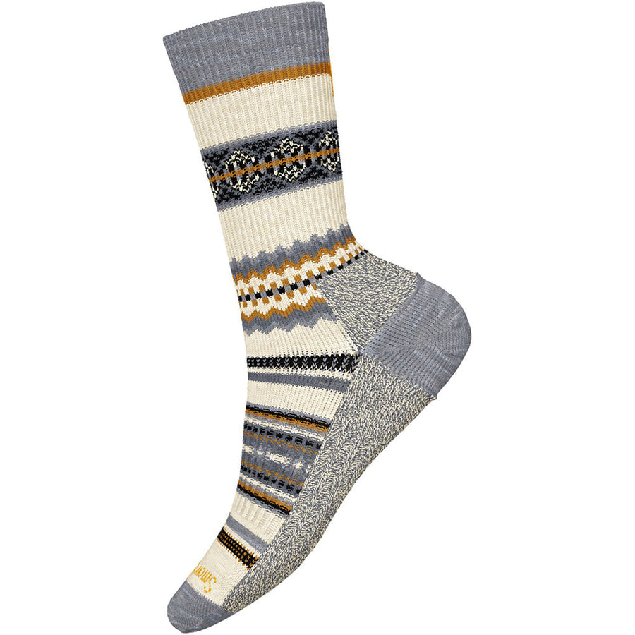Quarter view Women's Smartwool Sock style name Everyday Snowed In Sweater Cre in color Natural. Sku: SW002186100