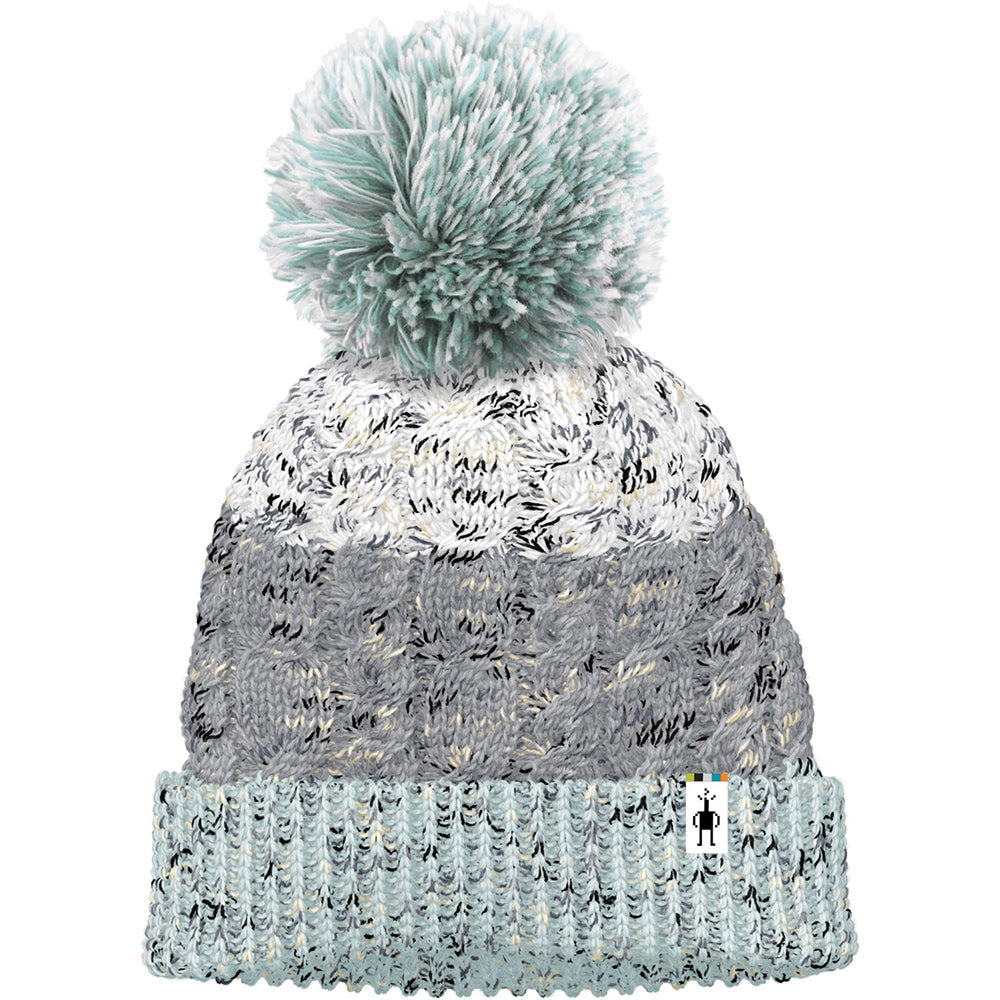 Quarter view Unisex Smartwool Apparel style name Isto Retro Beanie in color Bleached Aqua. Sku: SW011500J21