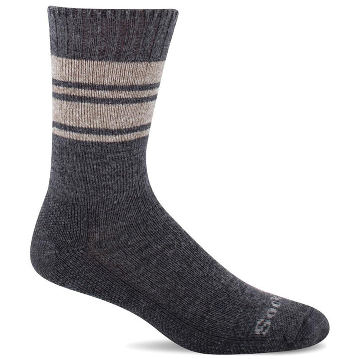 Quarter view Men's Sockwell Sock style name At Ease in color Charcoal. Sku: SW60M-850