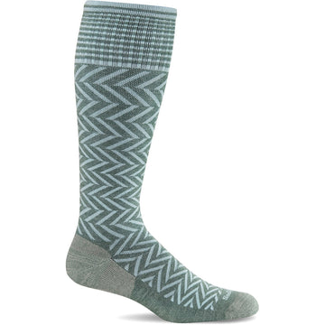 Quarter view Women's Sockwell Sock style name Chevron in color Juniper. Sku: SW7W-455