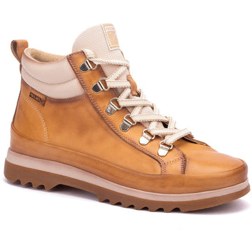 Quarter view Women's Pikolinos Footwear style name Vigo 8564C1 in color Almond. Sku: W3W-8564C1ALM