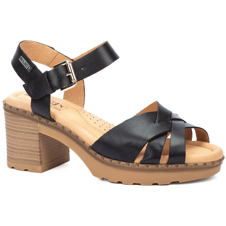 Quarter view Women's Pikolinos Footwear style name Canarias 1778St in color Black. Sku: W8W-1778STBLK