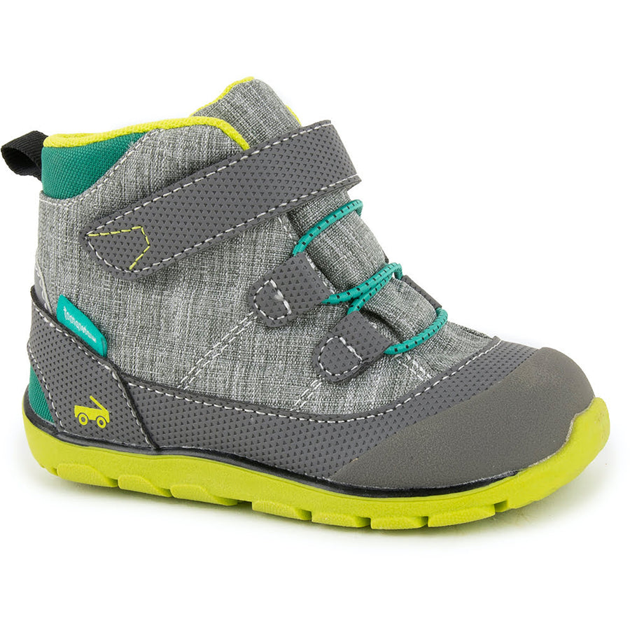 Quarter view Kids See Kai Run Footwear style name Sam II Waterproof color Gray. Sku: WPS109U160