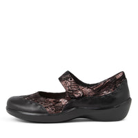 Women's Shoe, Brand Ziera  in  in Black Copper/ Black Mix Leather-Suede shoe image outside view