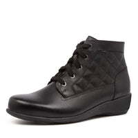 Quarter turned view Women's Ziera Footwear style name Suri in Black Leather. Sku: ZR10047BLALE