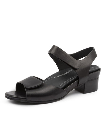 Quarter view Women's Ziera Footwear style name Ava-W in Black Leather. Sku: ZR10590BLALE