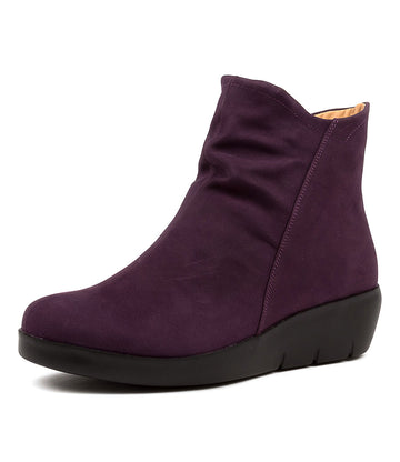 Quarter turned view Women's Ziera Footwear style name Benny in Purple Nubuck. Sku: ZR10238PURAG