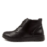 Side view Women's Ziera Footwear style name Melbourne in Black Leather. Sku: ZR10260DBYHG
