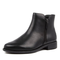 Quarter view Women's Ziera Footwear style name Skylars in Black Leather. Sku: ZR10303BLALE