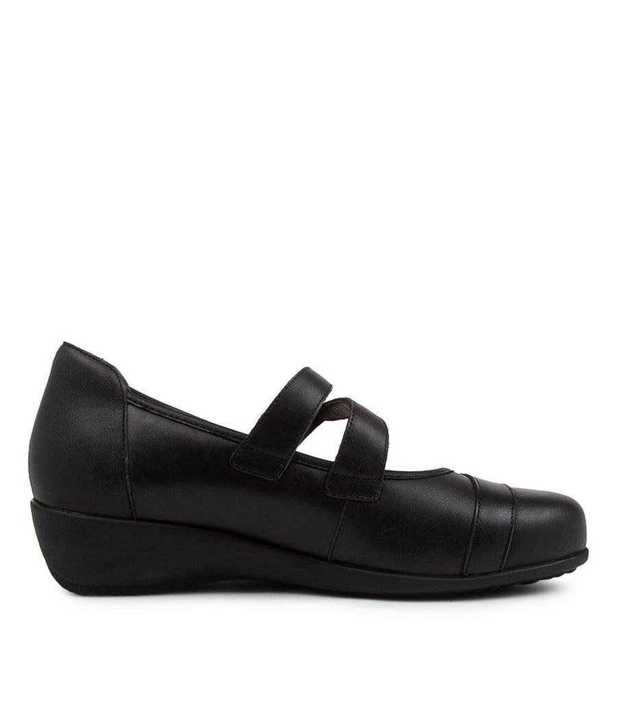 Women's Shoe, Brand Ziera  in  in Black Leather shoe image inside view