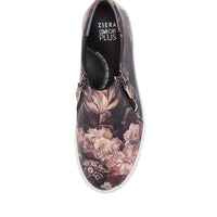Women's Shoe, Brand Ziera  in  in Antique Floral Leather shoe image top view